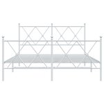 vidaXL Cadre de lit métal avec tête de lit/pied de lit blanc 140x190cm