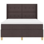Lit à ressort avec matelas et LED vidaXL Marron foncé 140x200 cm Tissu