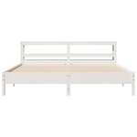 vidaXL Cadre de lit sans matelas blanc 200x200 cm bois massif de pin