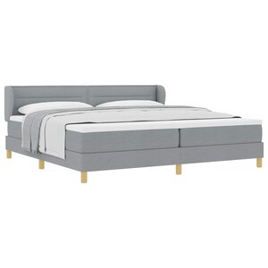 vidaXL Lit à ressorts avec matelas Gris clair 200 x 200 cm tissu