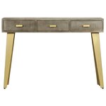 vidaXL Table console Bois de manguier Gris avec laiton 110x35x76 cm