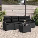 vidaXL Ensemble de canapé de jardin Manuel 5 Pièces Noir 55 x 55 x 37 cm