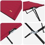 vidaXL Lit de camping pliant 2 Pièces Rouge 206 x 76 x 74 cm Tissu Oxford