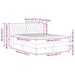 vidaXL Cadre de lit avec matelas Bleu 140 x 190 cm Velours