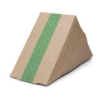 Boîte alimentaire professionnel sandwichs triangles kraft standards 65 mm - lot de 500 - vegware -  - kraft