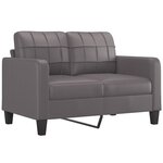 vidaXL Ensemble de canapés 3 Pièces avec coussins Gris Similicuir