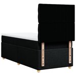 vidaXL Sommier à lattes de lit avec matelas Noir 100x200 cm Tissu