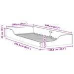 vidaXL Cadre de lit surélevé Blanc 100 x 200 cm Bois massif en pin