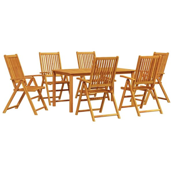 vidaXL Ensemble de salle à manger pour jardin 7 Pièces Marron