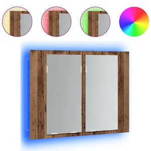 vidaXL Armoire à miroir LED vieux bois 60x12x45 cm bois d'ingénierie