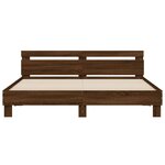 vidaXL Cadre de lit avec LED sans matelas chêne marron 200x200 cm
