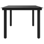 vidaXL Table à dîner de jardin Noir 200x100x74 cm Acier et verre