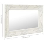 vidaXL Miroir mural style baroque 60x40 cm Blanc