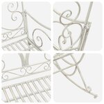 vidaXL Banc de jardin Blanc antique Acier