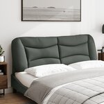 vidaXL Coussin de tête de lit Hvar gris foncé 152 cm tissu