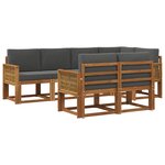 vidaXL Ensemble de canapés d'extérieur 7 Pièces Naturel et Anthracite