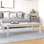 vidaXL Table basse Blanc 110x50x30 cm Bois massif de pin