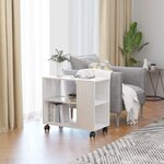 vidaXL Table d'appoint Blanc brillant 70x35x55 cm Bois d'ingénierie