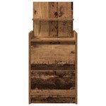 vidaXL Table de chevet avec 2 tiroirs vieux bois 38x34x80 cm