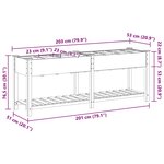 vidaXL Cache-pot de jardin avec étagère Beige 203.5 x 53 x 76.5 cm