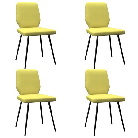 Vidaxl chaises de salle à manger 4 pcs jaune citron tissu