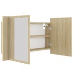 vidaXL Armoire à miroir à LED de bain Chêne sonoma 80x12x45 Acrylique