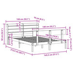 vidaXL Cadre de lit sans matelas blanc 140x190 cm bois de pin massif