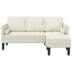 vidaXL Canapé L Crème 173x131x67 cm Velours