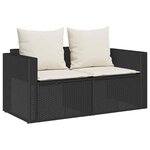 vidaXL Salon de jardin 5 Pièces avec coussins empilable noir polyrotin