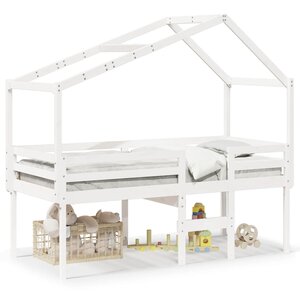 vidaXL Lit haut sans matelas blanc 80x200 cm bois de pin massif