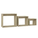 vidaXL Tables gigognes 3 Pièces Chêne sonoma Aggloméré