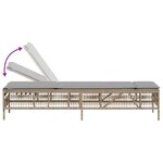 vidaXL Chaises longues lot de 2 avec table beige résine tressée