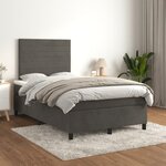 vidaXL Sommier à lattes de lit et matelas gris foncé 120x190cm velours
