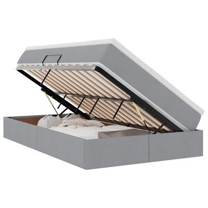 vidaXL Lit avec rangement et matelas Gris clair 120 x 200 cm Polyester