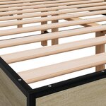 vidaXL Cadre de lit chêne sonoma 140x200 cm bois d'ingénierie et métal
