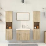 vidaXL Ensemble de meubles de salle de bain 5 Pièces chêne sonoma