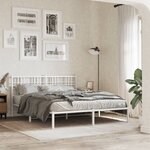 vidaXL Tête de lit métal blanc 160 cm