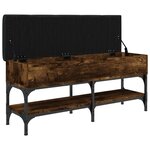 vidaXL Banc à chaussures chêne fumé 102x32x45 cm bois d'ingénierie