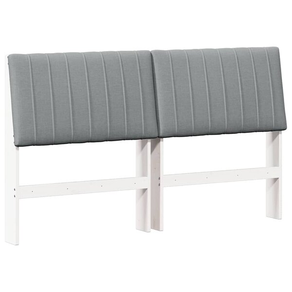 vidaXL Tête de lit capitonnée Gris clair 160 cm Pin massif