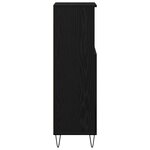 vidaXL Cabinet de Salle de Bain avec porte Chêne noir 30 x 30 x 100 cm