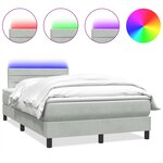 vidaXL Sommier à lattes de lit et matelas gris clair 120x210cm velours