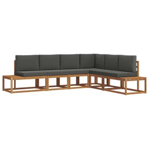 vidaXL Ensemble de canapés d'extérieur 6 Pièce Naturel et Anthracite