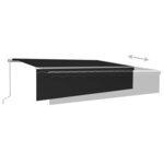vidaXL Auvent manuel rétractable avec store et LED 6x3 m Anthracite