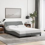 vidaXL Cadre de lit sans matelas gris clair 140x200 cm tissu