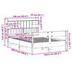 vidaXL Lit bibliothèque sans matelas blanc 160x200 cm bois pin massif