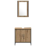 vidaXL Ensemble de mobilier de salle de bain avec étagère 3 Pièces Marron