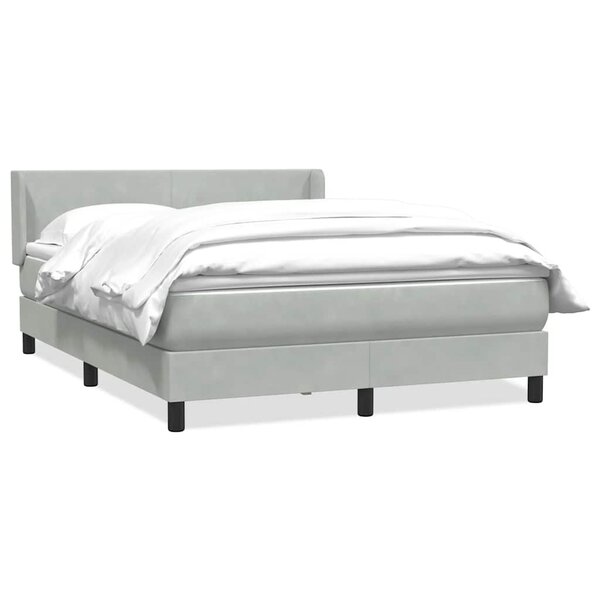 vidaXL Sommier à lattes de lit et matelas gris clair 160x210cm velours