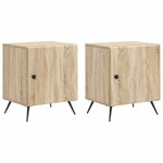 vidaXL Cabinet de chevet 2 Pièces Chêne Sonoma 43 x 34 5 x 50 cm