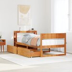vidaXL Cadre de lit sans matelas cire marron 100x200cm bois pin massif