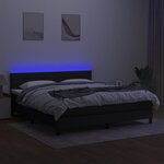 vidaXL Sommier à lattes de lit et matelas et LED Noir 160x200 cm Tissu
